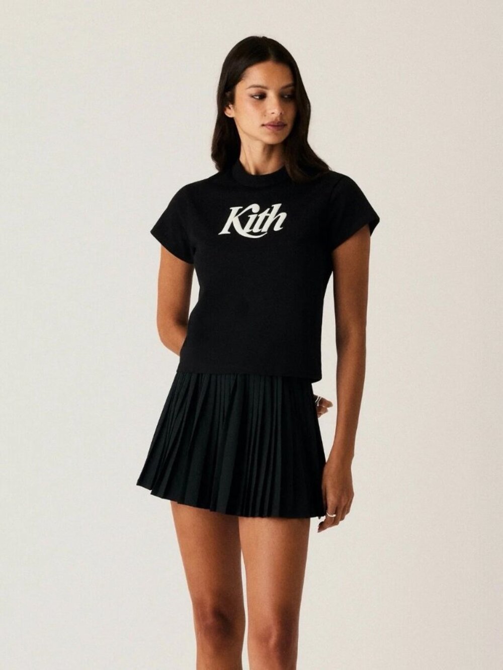 Kith Women Swash Logo Mulberry Vintage Tee Black size S